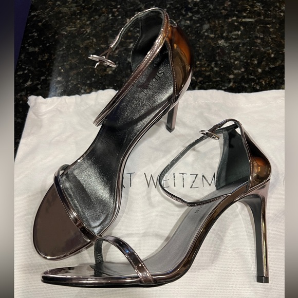 Stuart Weitzman Nudistsong Pewter Glass 9M - Picture 5 of 7